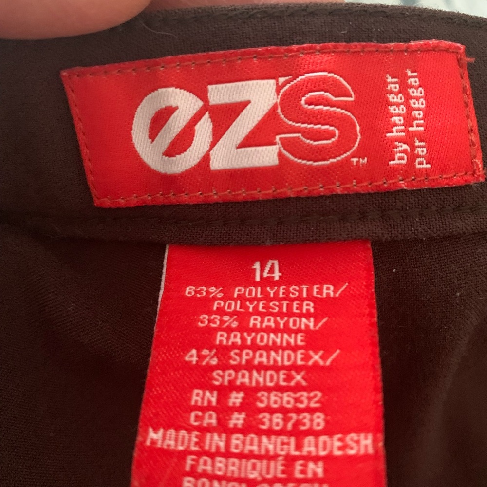 EZS by haggar pants chocolate brown size 14 polyester/rayon/spandex mix